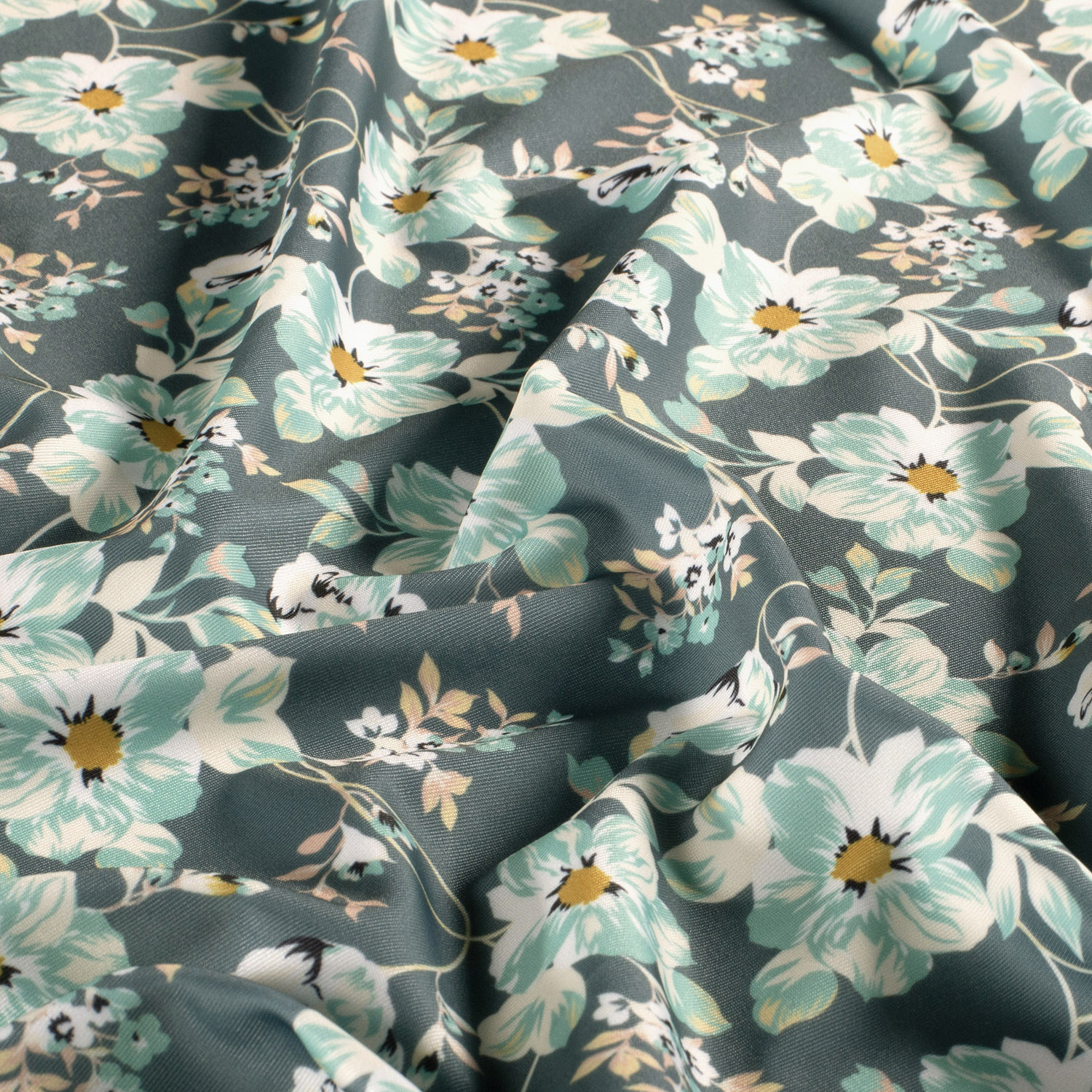 LYCRA - FLORALS AQUA