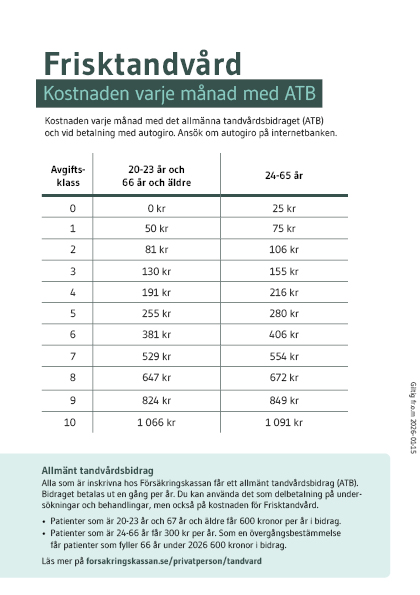 Prislista Frisktandvård