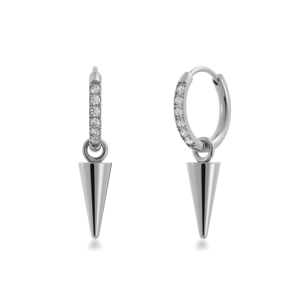 Edblad Peak Mini Sparkle hoops silver