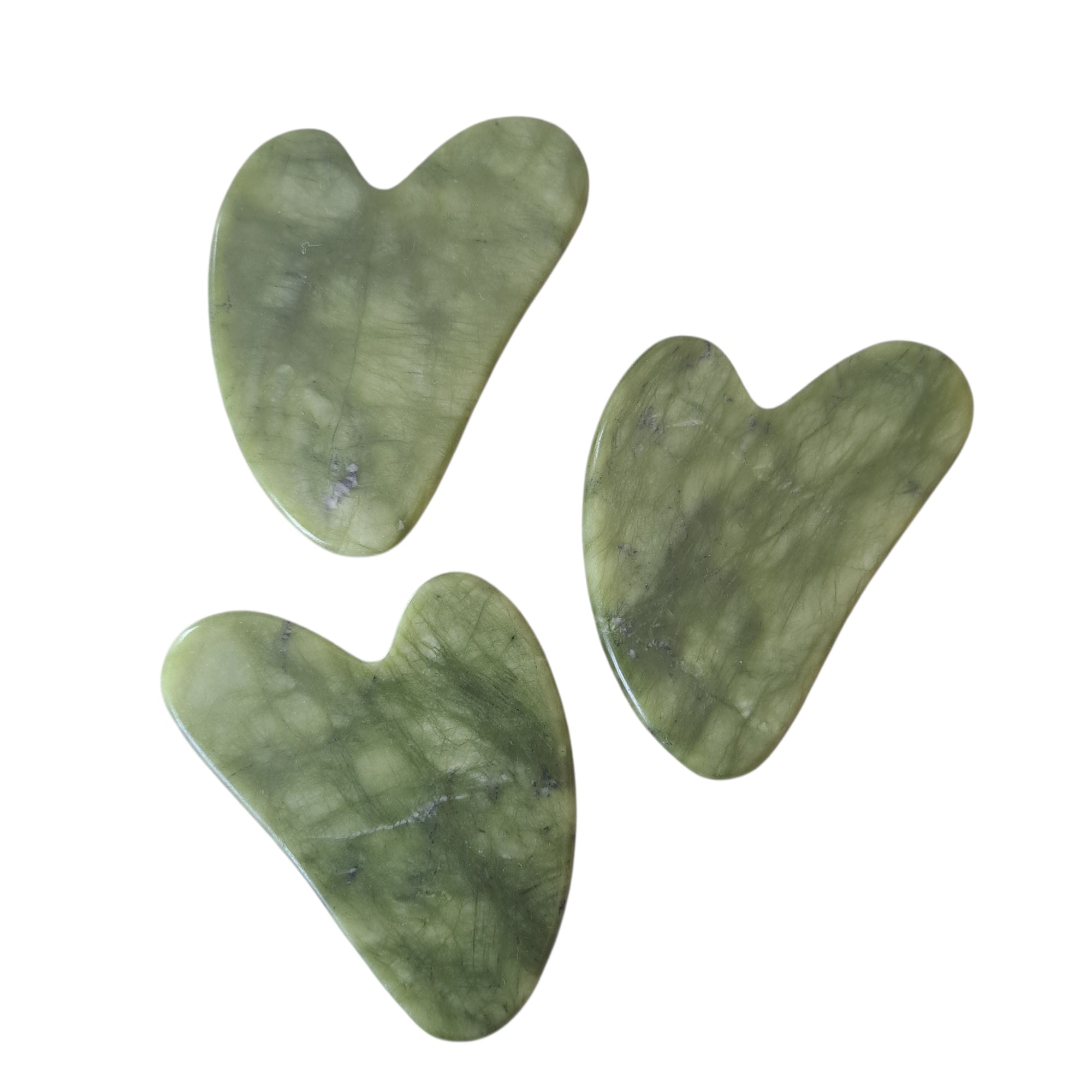 Heart Shaped Gua Sha  Massager i två olika färger av Grön jade, mörkt grön Jade, ljusgrön Jade - 4