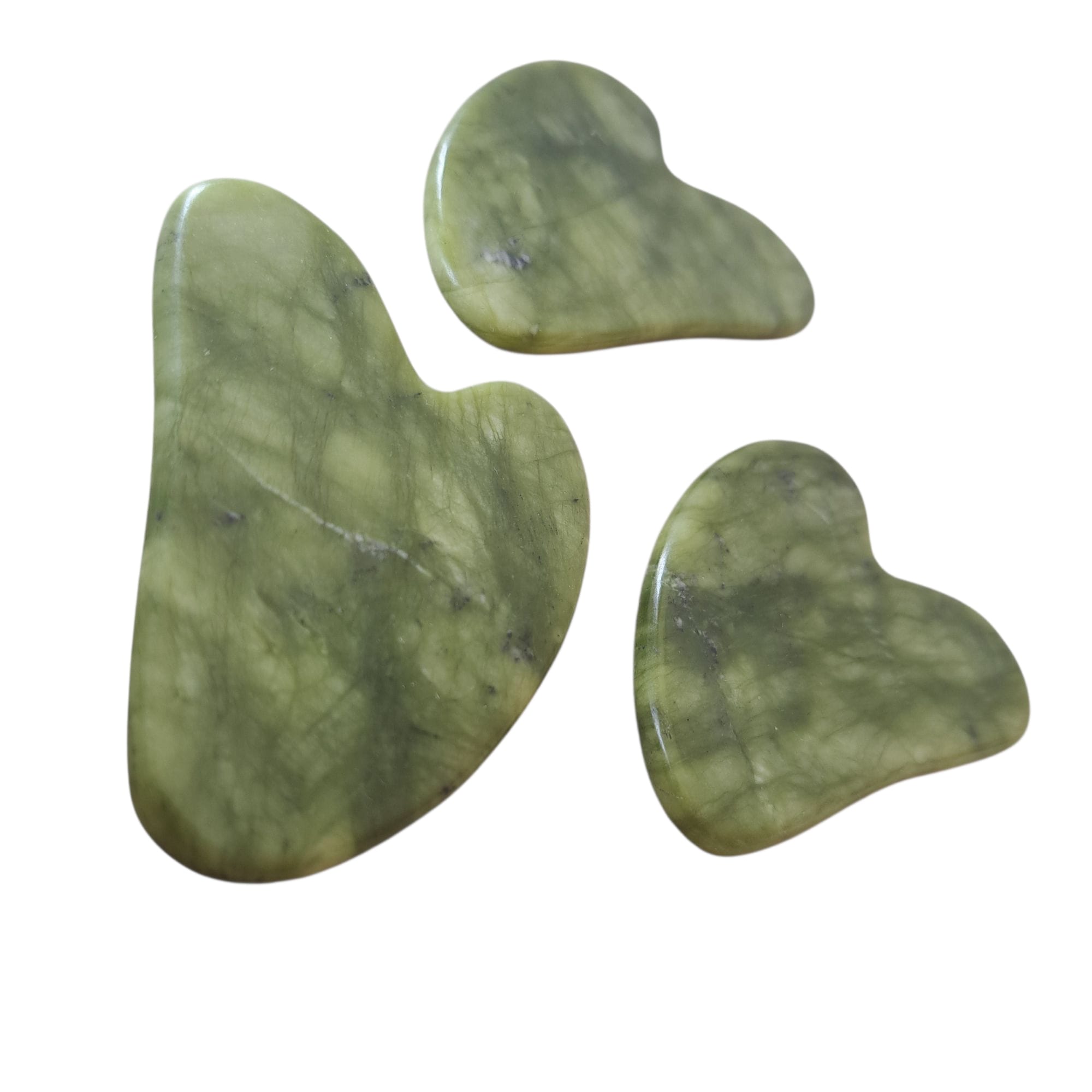 Heart Shaped Gua Sha  Massager i två olika färger av Grön jade, mörkt grön Jade, ljusgrön Jade - 2