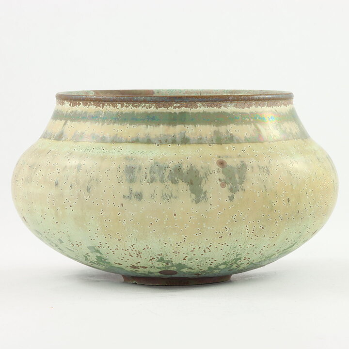 イサク・イサクソン  一点もの  ベージュの結晶釉のボウル  茶碗  (11cm)  2000年代  #9