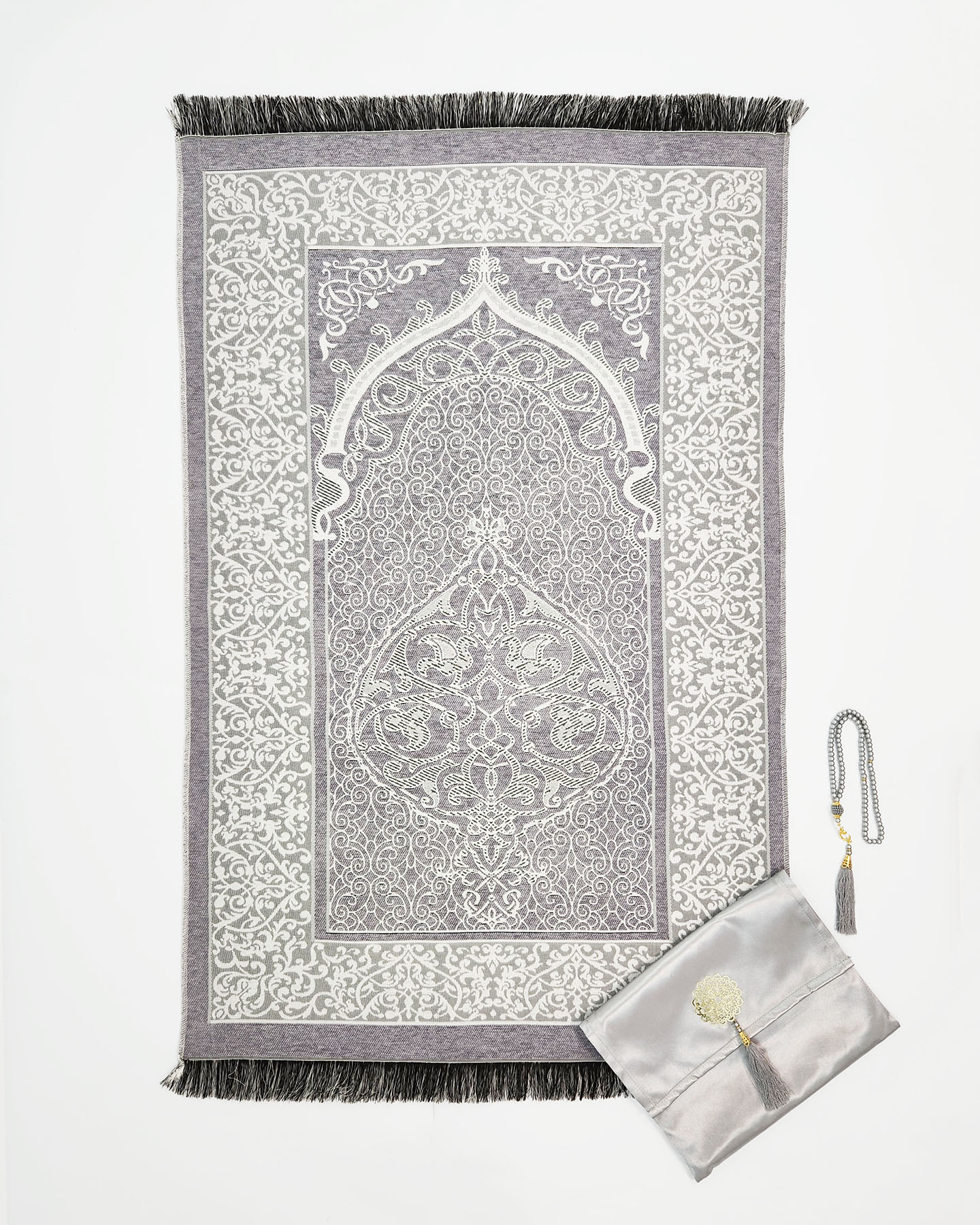Gift set - Prayer mat with rosary - Gray