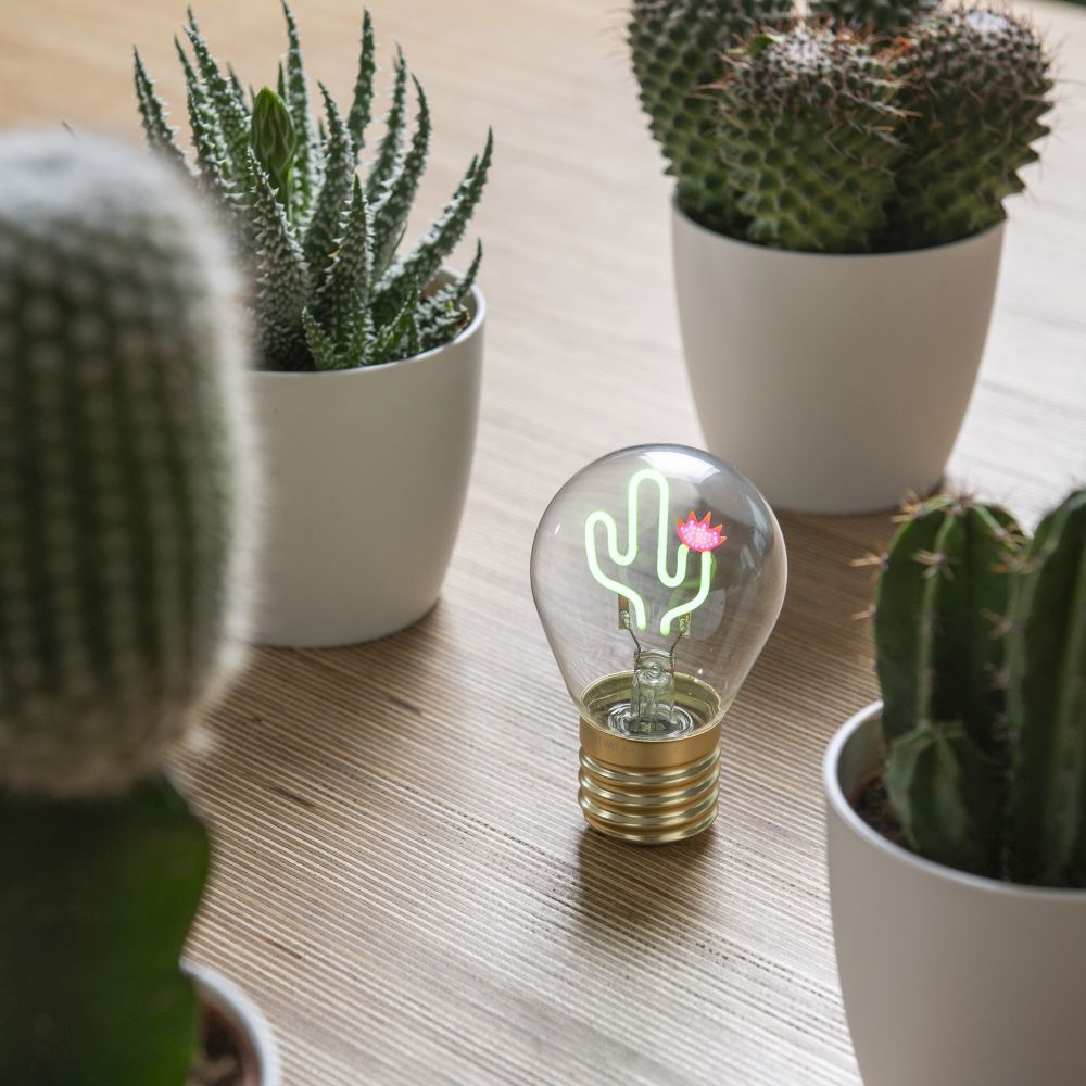 Bulb fiction, glødelampeformet bordlampe, Cactus - 5