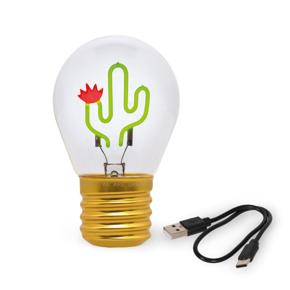 Bulb fiction, glødelampeformet bordlampe, Cactus - 3