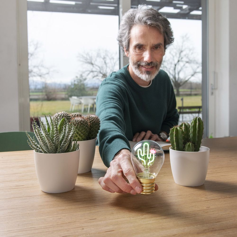Bulb fiction, glødelampeformet bordlampe, Cactus - 6