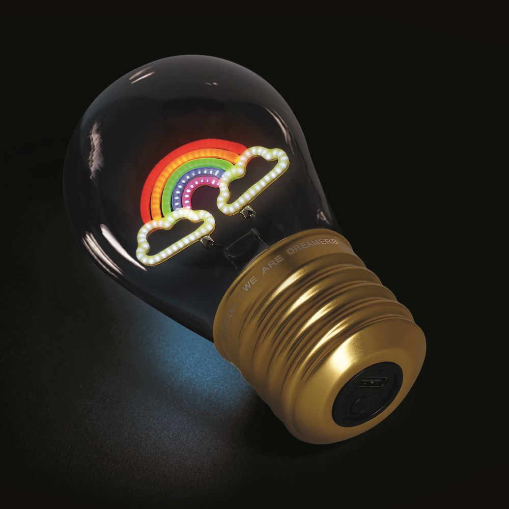 Bulb fiction, glödlampsformad bordslampa, Rainbow - 7