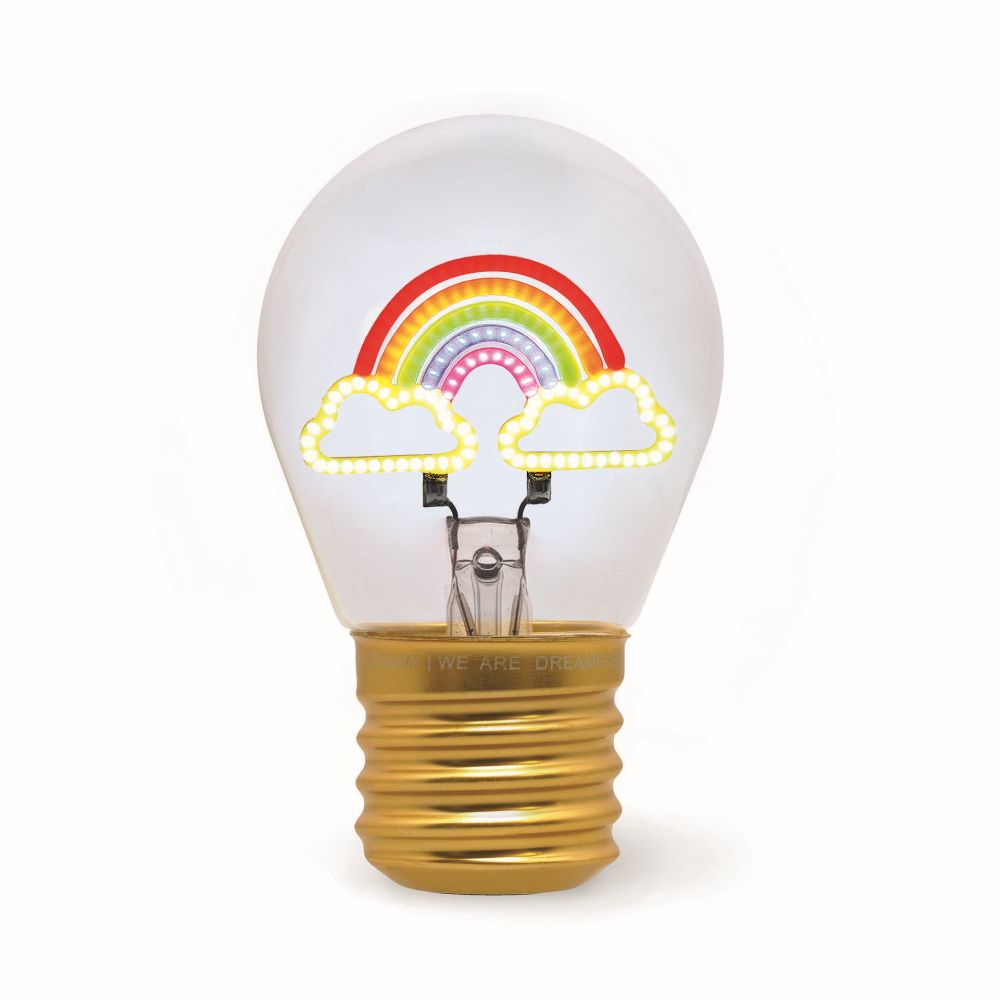 Bulb fiction, glödlampsformad bordslampa, Rainbow