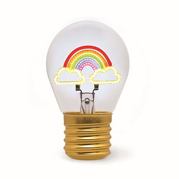 Bulb fiction, glödlampsformad bordslampa, Rainbow