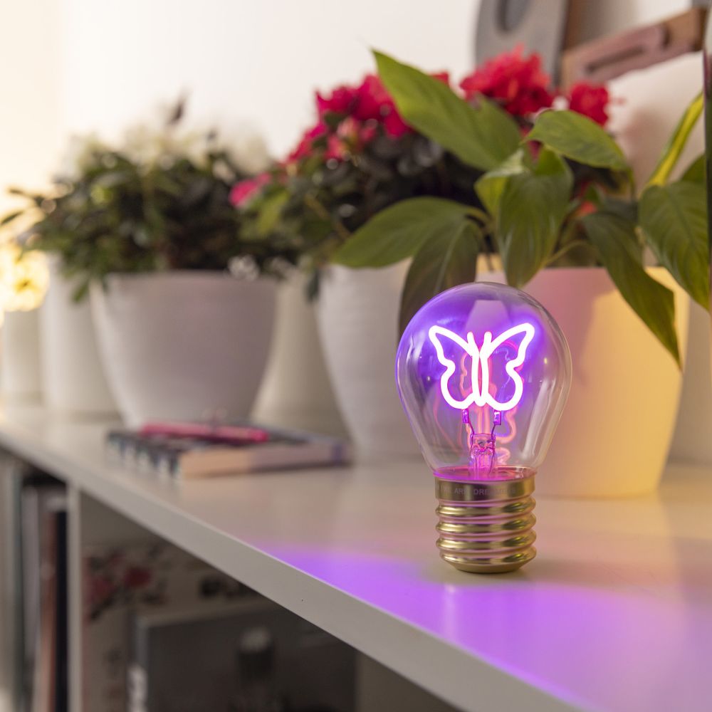 Bulb fiction, glödlampsformad bordslampa, Butterfly - 5