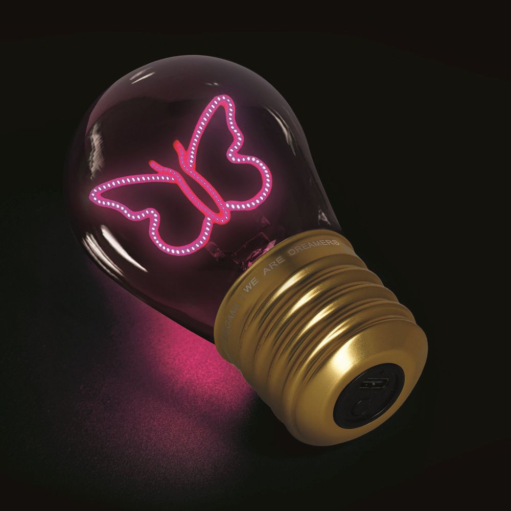Bulb fiction, glödlampsformad bordslampa, Butterfly - 4
