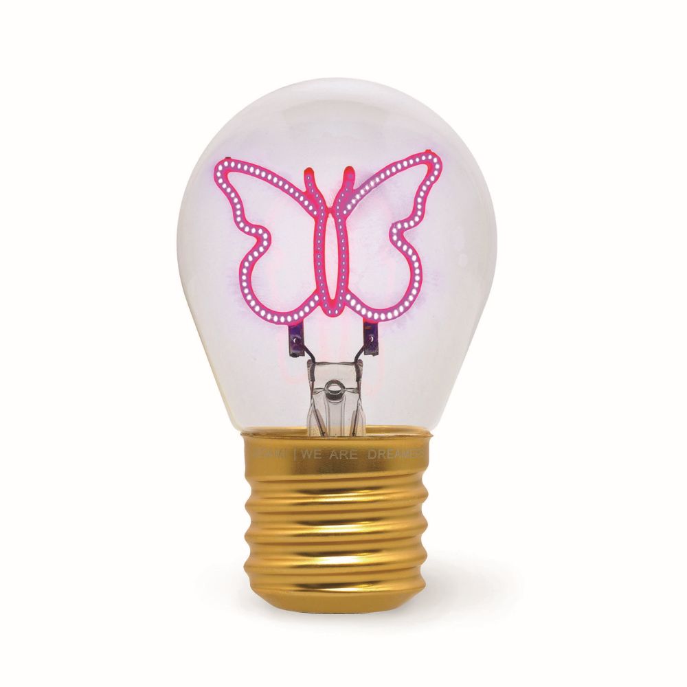 Bulb fiction, glödlampsformad bordslampa, Butterfly