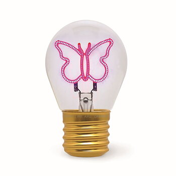 Bulb fiction, glödlampsformad bordslampa, Butterfly