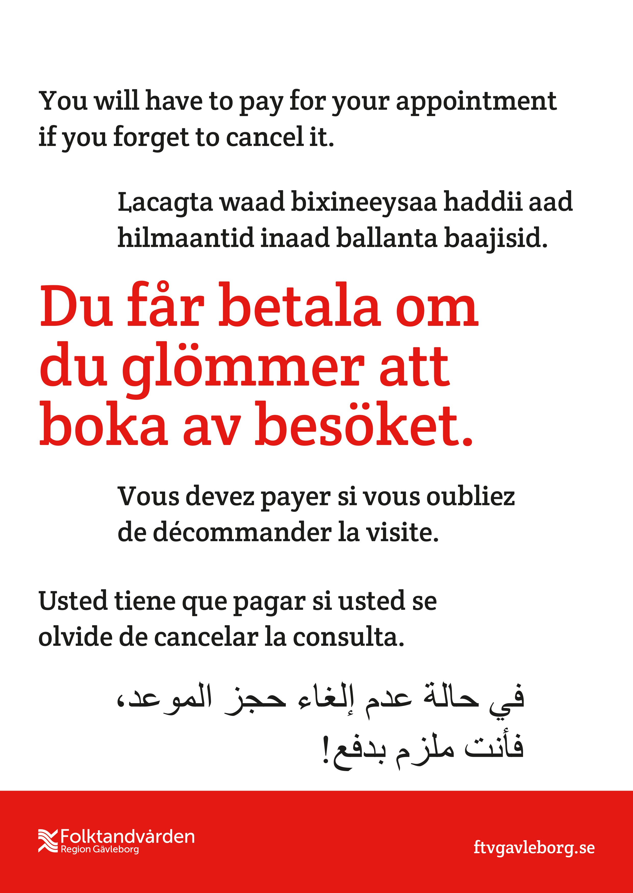 Affisch uteblivet besök