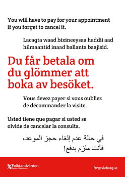 Affisch uteblivet besök