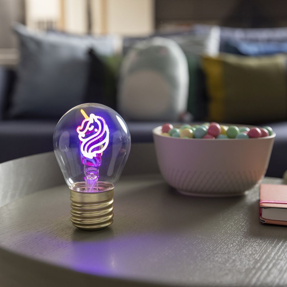 Bulb fiction, glödlampsformad bordslampa, Unicorn - 6