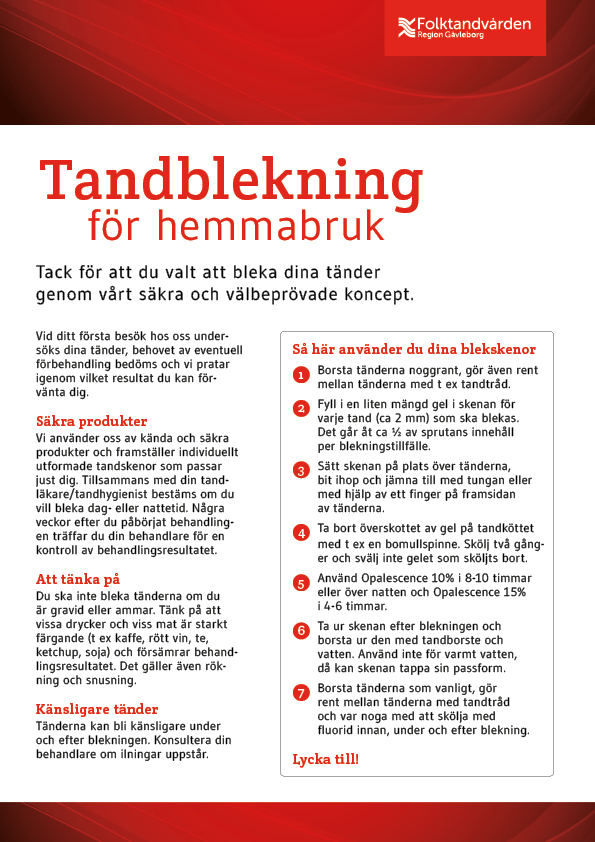 Instruktion blekning