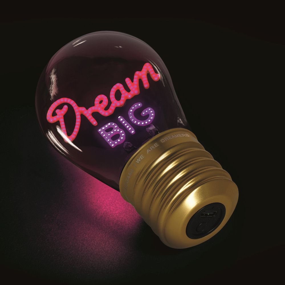 Bulb fiction, glødelampeformet bordlampe, Dream big - 4