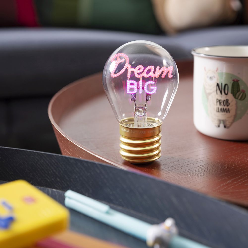 Bulb fiction, glødelampeformet bordlampe, Dream big - 5
