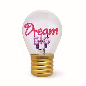 Bulb fiction, glödlampsformad bordslampa, Dream big