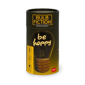 Bulb fiction, glödlampsformad bordslampa, Be happy
