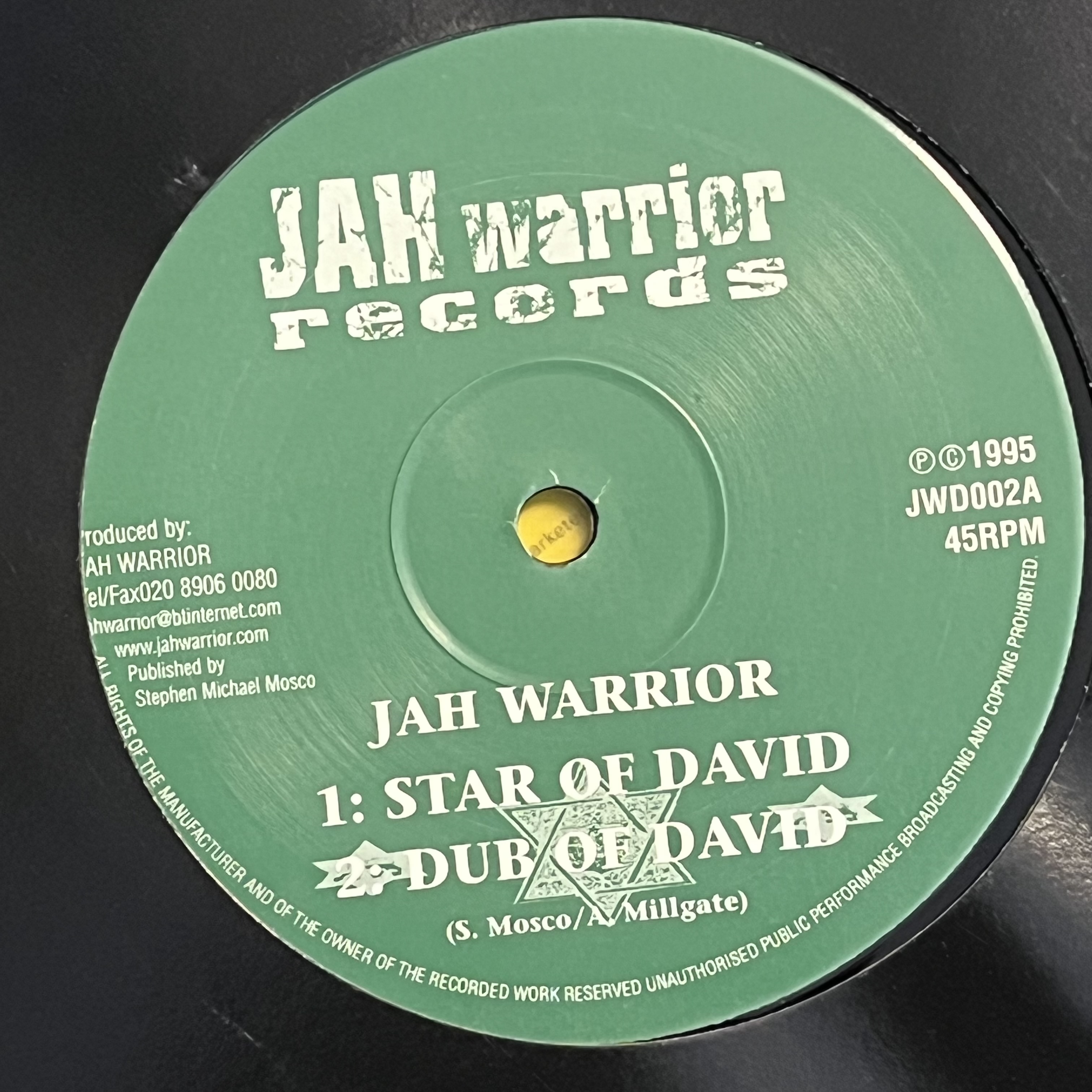 Jah Warrior – Star Of David/ Vampire