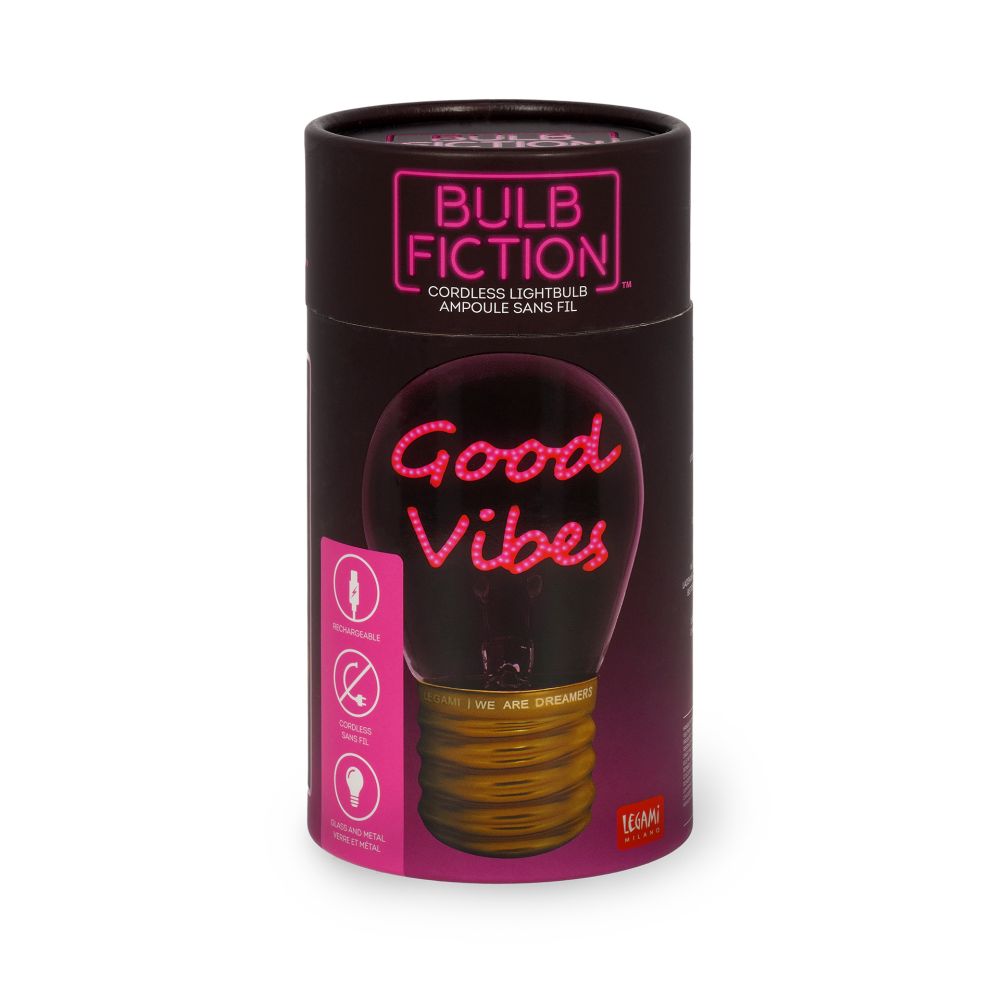 Bulb fiction, glødelampeformet bordlampe, Good vibes - 2