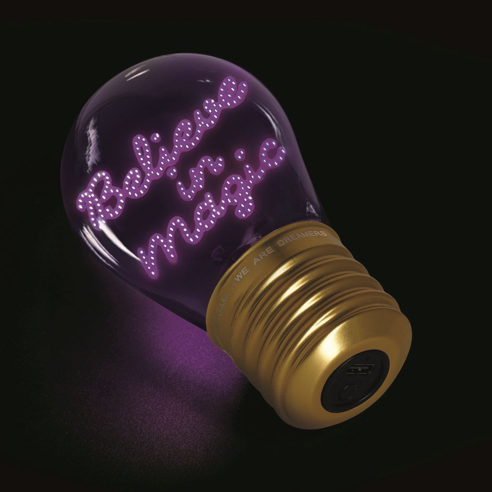 Bulb fiction, glödlampsformad bordslampa, Believe in magic - 4
