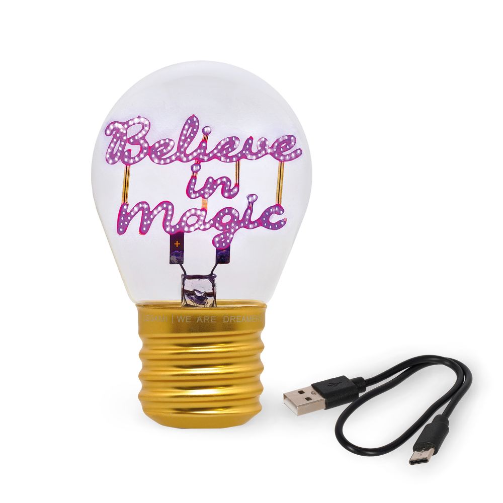 Bulb fiction, glödlampsformad bordslampa, Believe in magic - 3