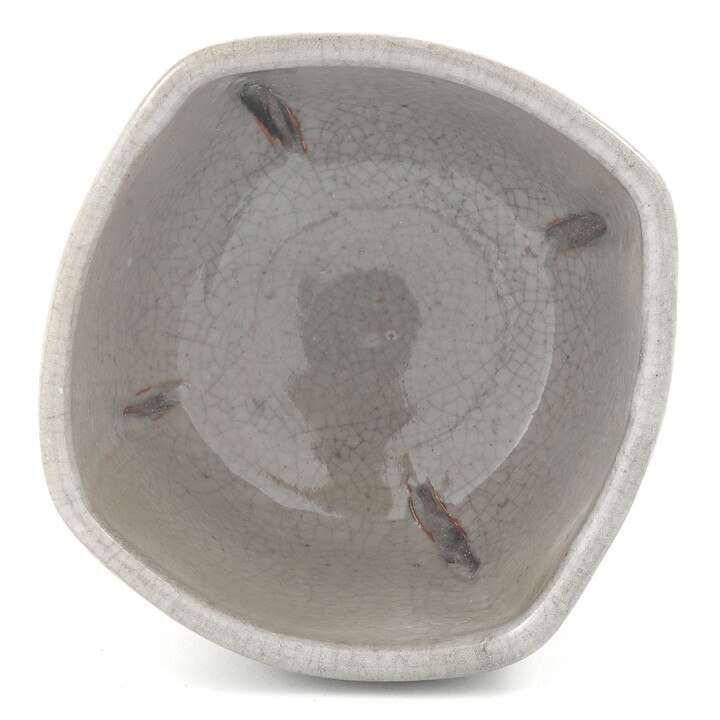 イサク・イサクソン  一点もの  グレーのボウル  貫入釉  茶碗  (10cm)  2000年代  #10