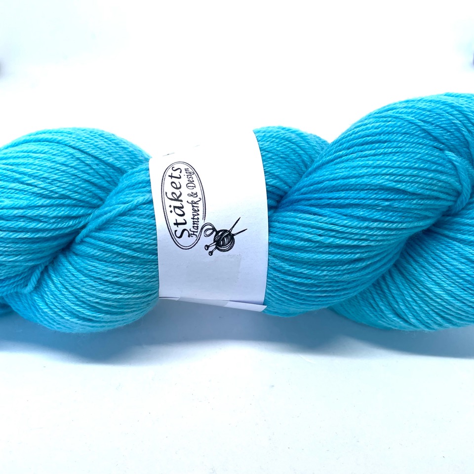 Handfärgad Stäket Sock turkos - 2