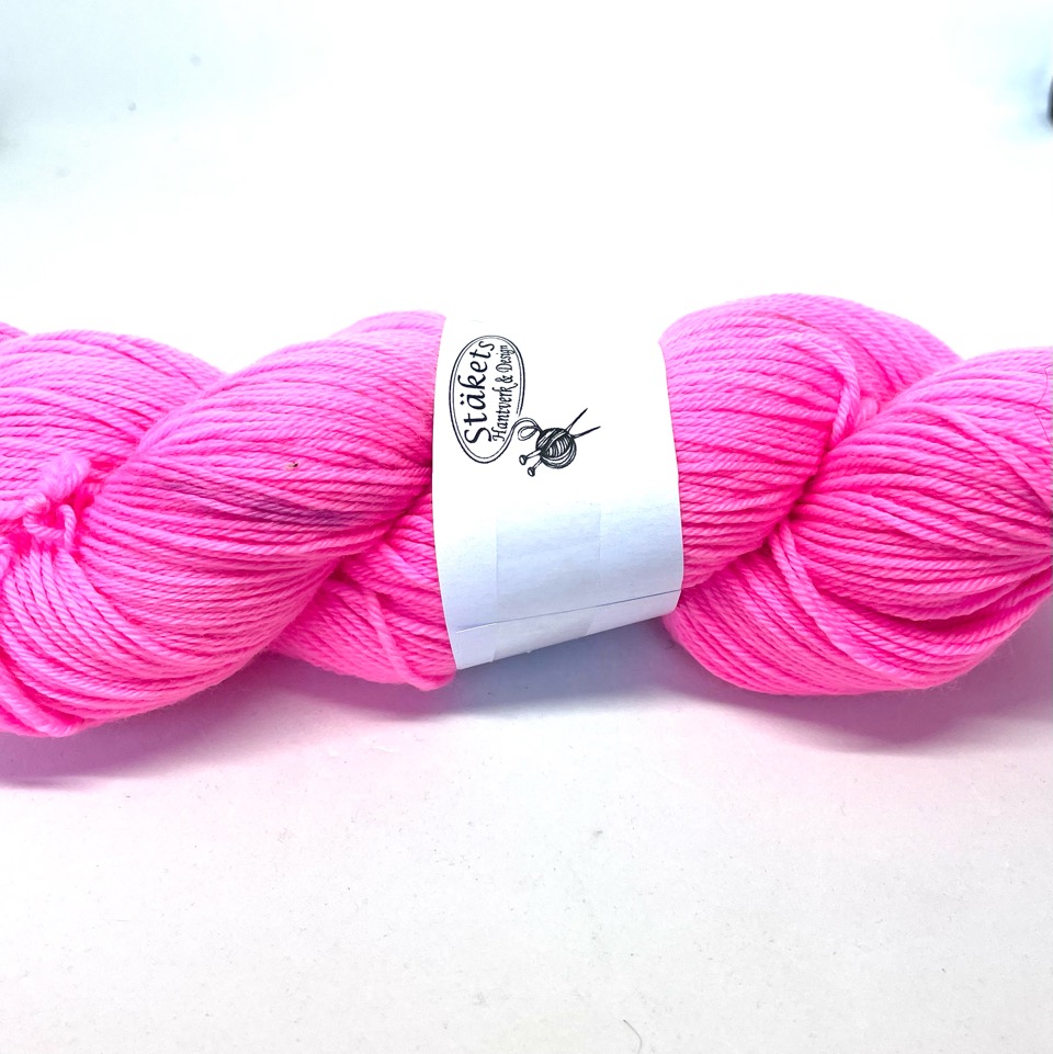 Handfärgad Stäket Sock neonrosa