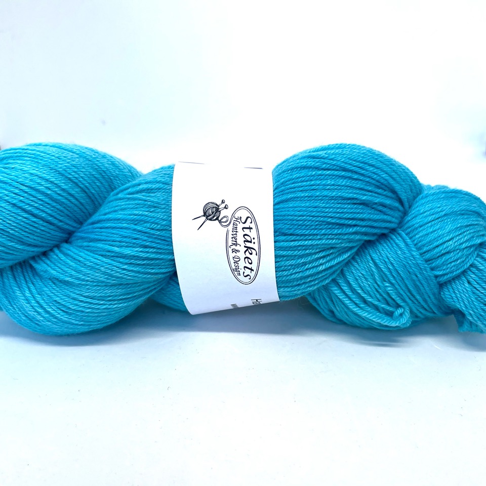 Handfärgad Stäket Sock turkos