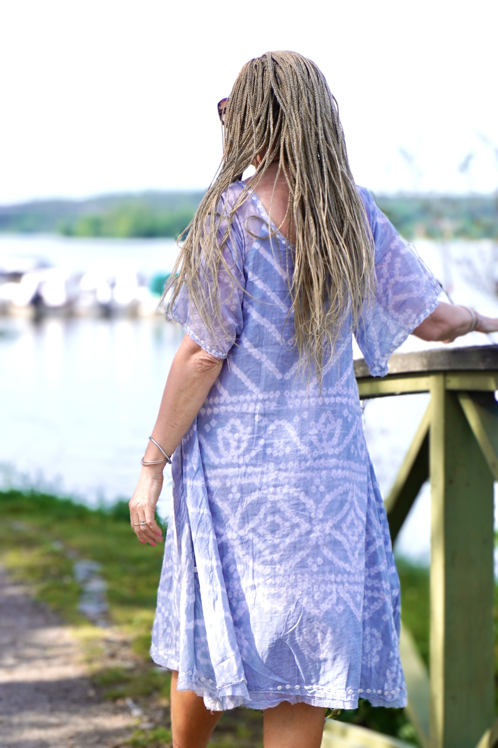 RAFI COTTON DRESS GREY BLUE  - 7