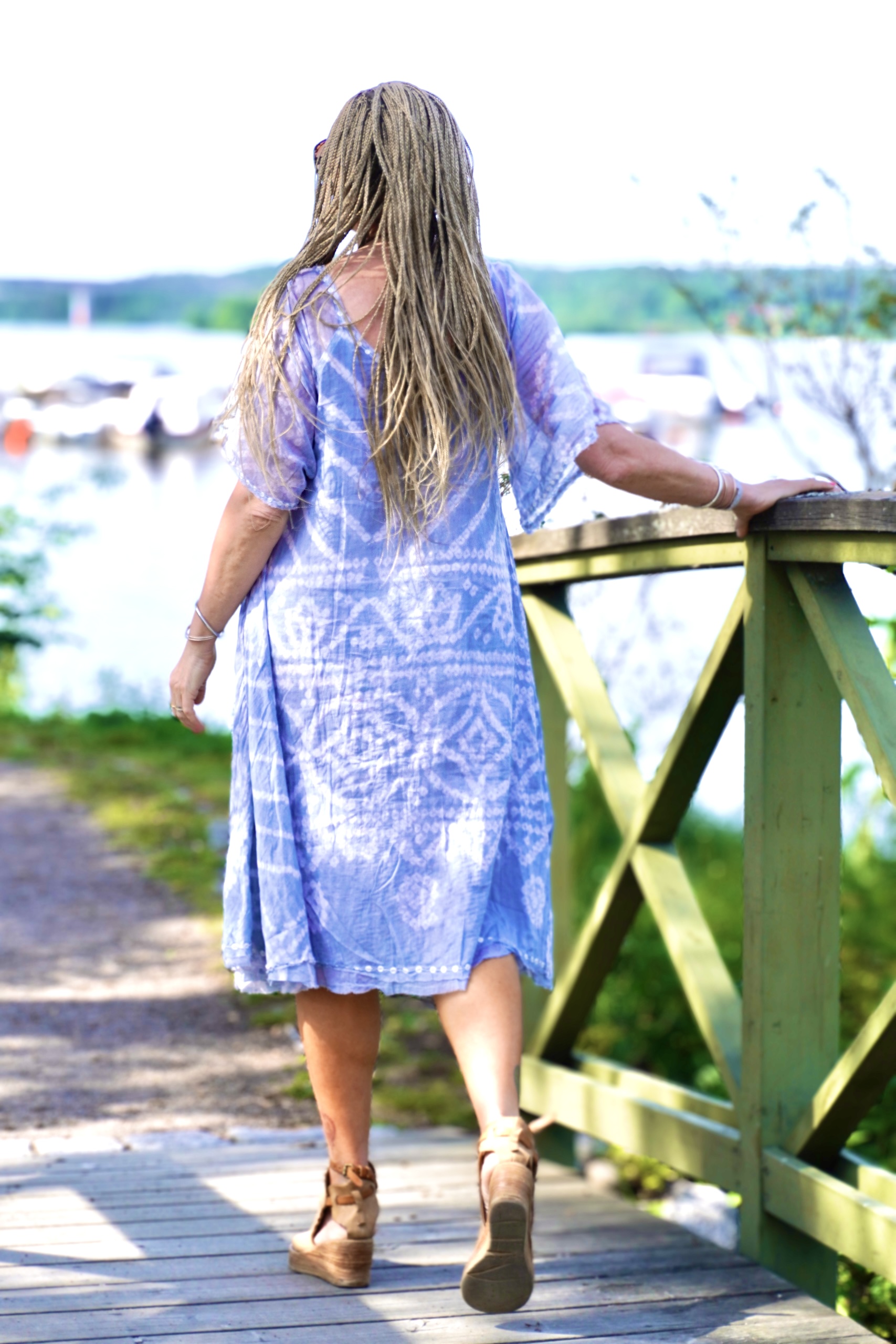 RAFI COTTON DRESS GREY BLUE  - 6