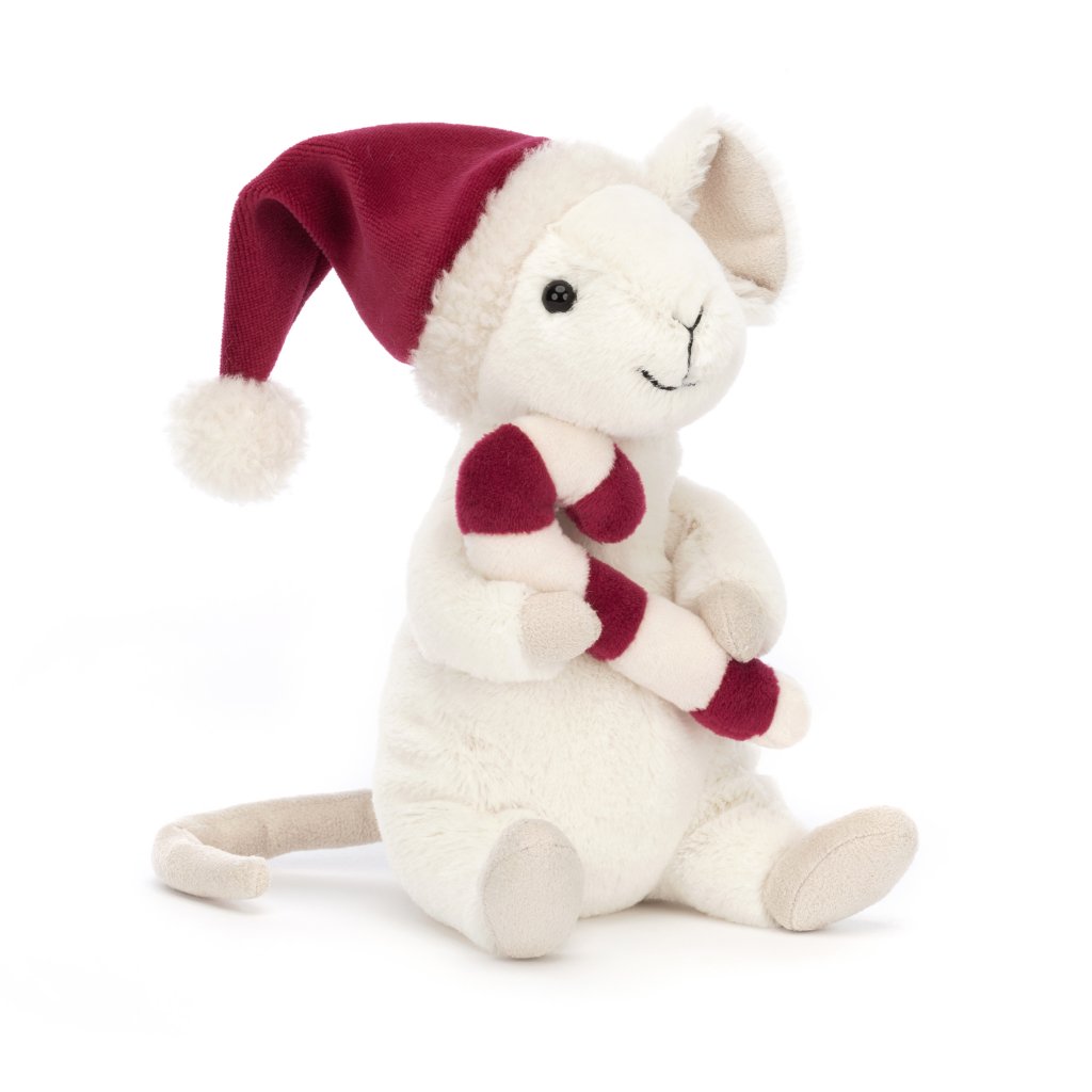 Jellycat - Merry Mouse med polkagrisstång