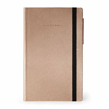 My Notebook : Skrivbok Rose Gold Medium - linjerad med läderkänsla, pennhållare och resårband A6+
