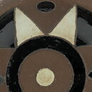 Inger Persson (1960s) Brown Studio Bowl with Black/White Decor 18 cm