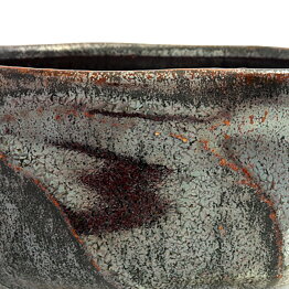 イサク・イサクソン  一点もの  黒/グレーのボウル  結晶釉  茶碗  (11cm)  2000年代  #12