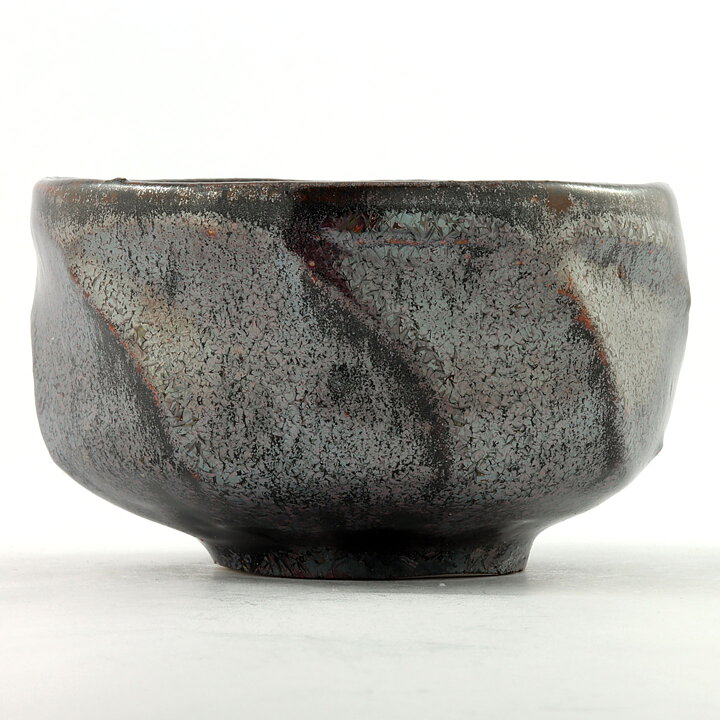 イサク・イサクソン  一点もの  黒/グレーのボウル  結晶釉  茶碗  (11cm)  2000年代  #12