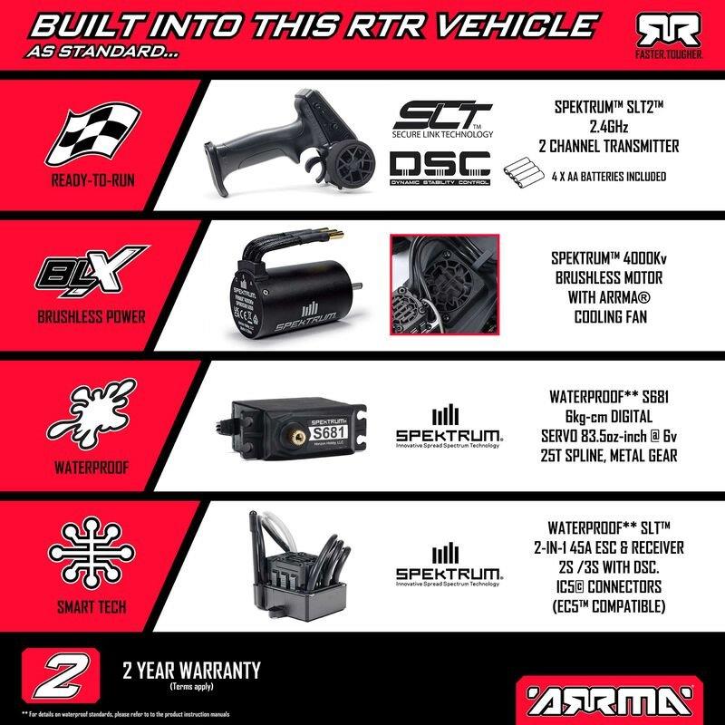 ARRMA 1/10 VORTEKS 223S DSC 2WD RTR Brushless Stadium Truck, Pink - 31