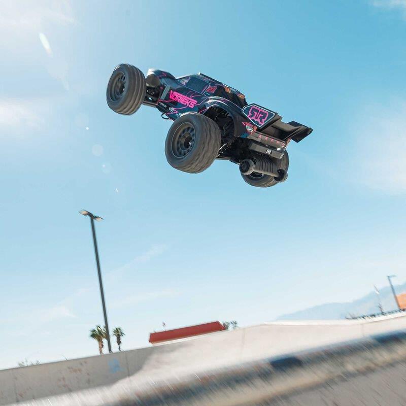 ARRMA 1/10 VORTEKS 223S DSC 2WD RTR Brushless Stadium Truck, Pink - 8