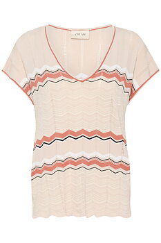Cream Tommin Knit Blouse Bruchetta Zigzag