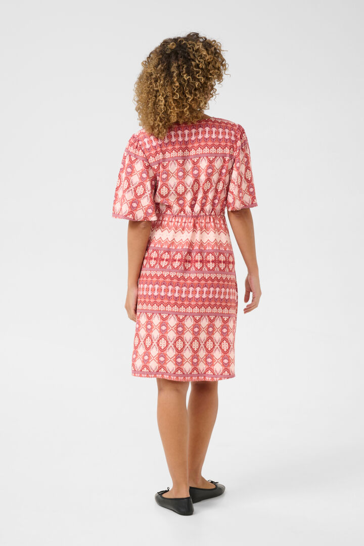 Cream Tiah Dress Ethnic Geometric Pale - 3