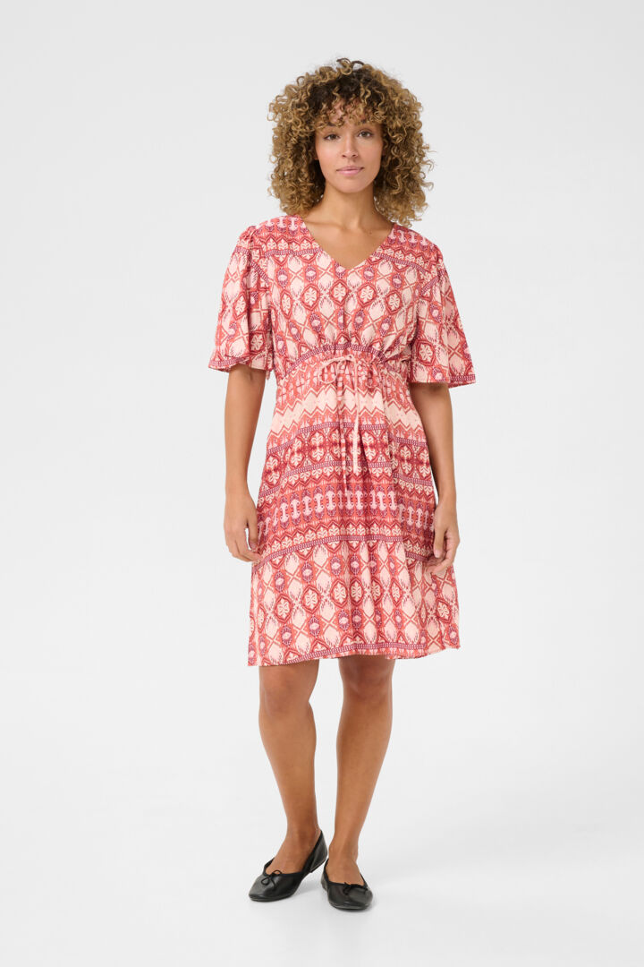 Cream Tiah Dress Ethnic Geometric Pale - 4
