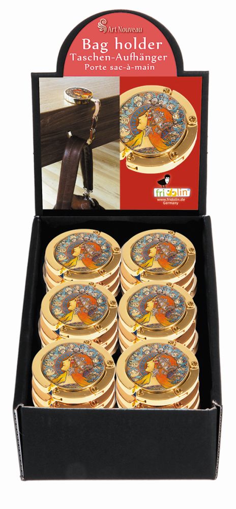 Taskekroge, Art Noveau, Zodiak gold, Borddisplay med 24 stk. TEMA-produkt