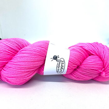 Handfärgad Stäket Sock neonrosa
