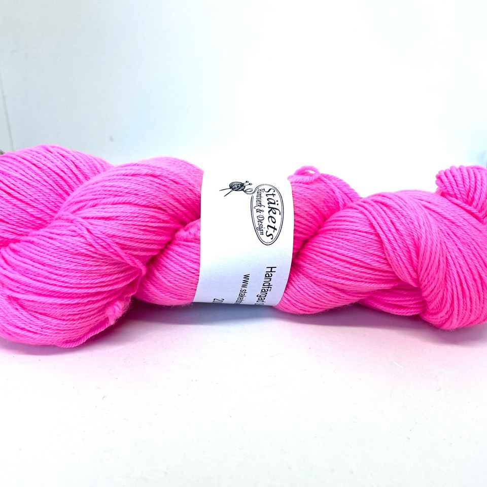 Handfärgad Stäket Sock neonrosa - 2
