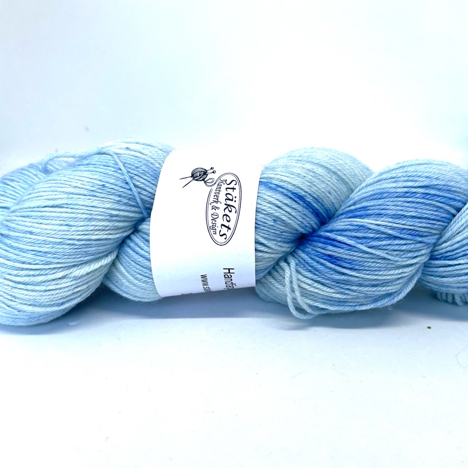Handfärgad Stäket Sock ljusblåmelerad