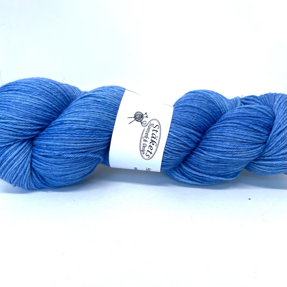 Handfärgad Stäket Sock blå